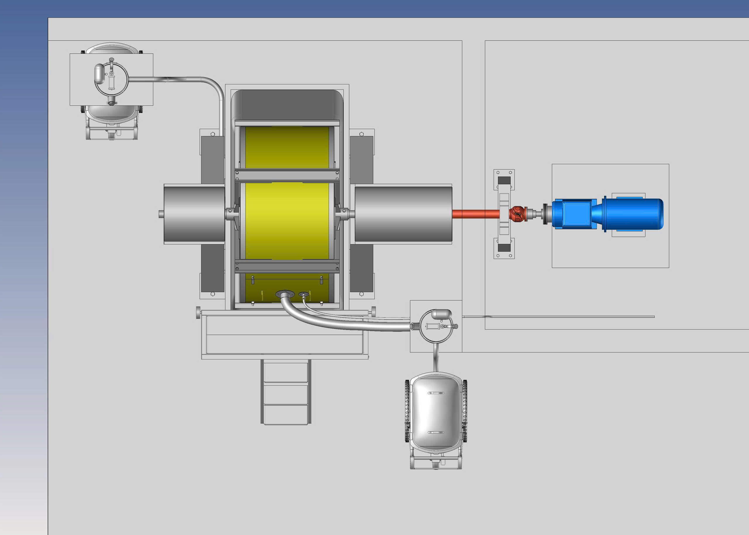 bản vẽ mô hình máy quay trộn vật liệu do việt long chế tạo